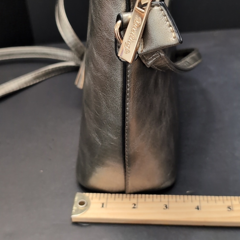 Darlings Metallic Gray Vegan Leather Small Hobo/Crossbody Bag. - Picture 12 of 12